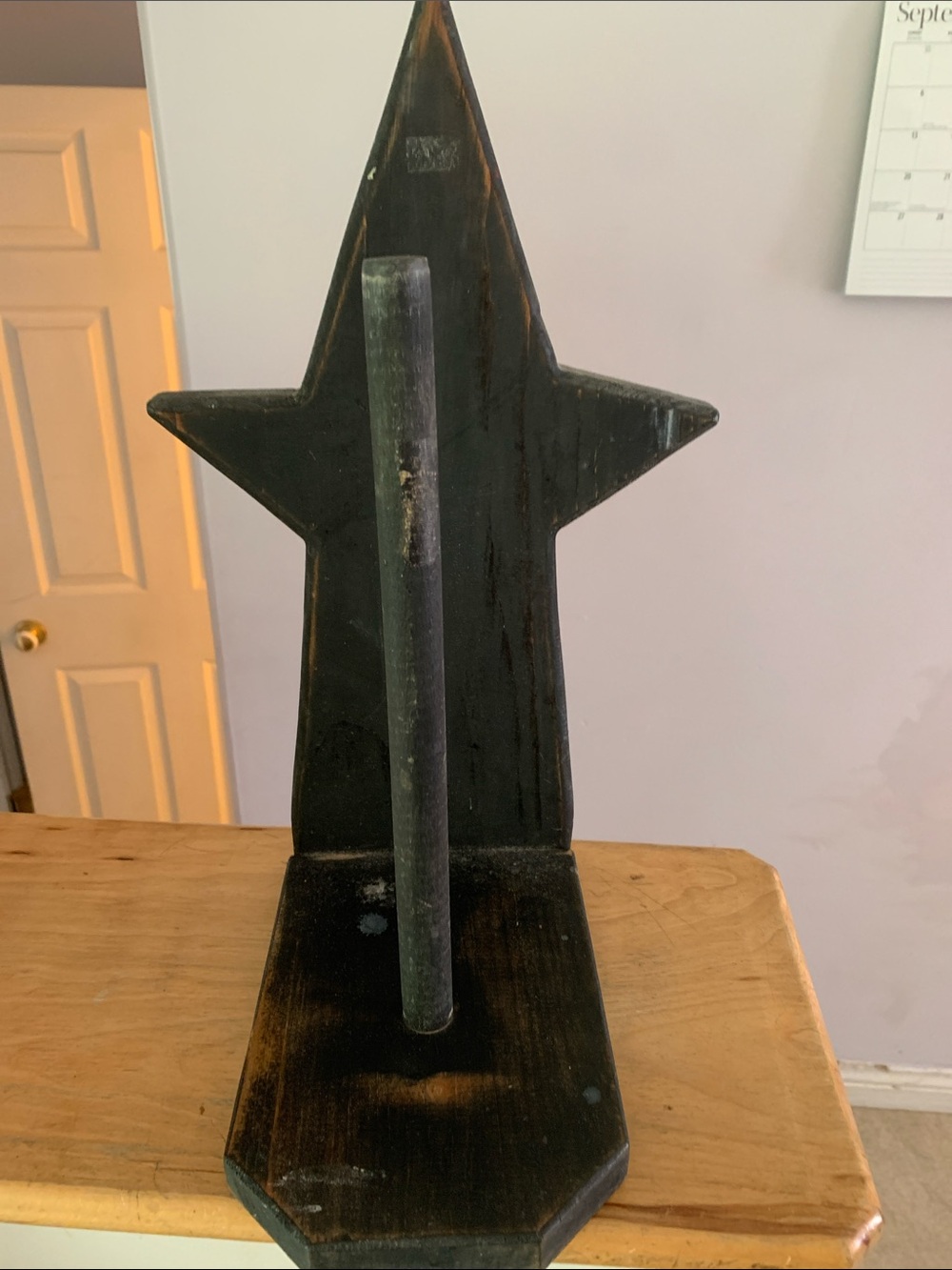 Black Wooden Star Towel Holder - Rustic Home Art